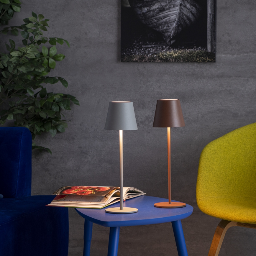 LED Prigušiva punjiva stona lampa INITA LED/1,2W/1800 mAh IP54 braon