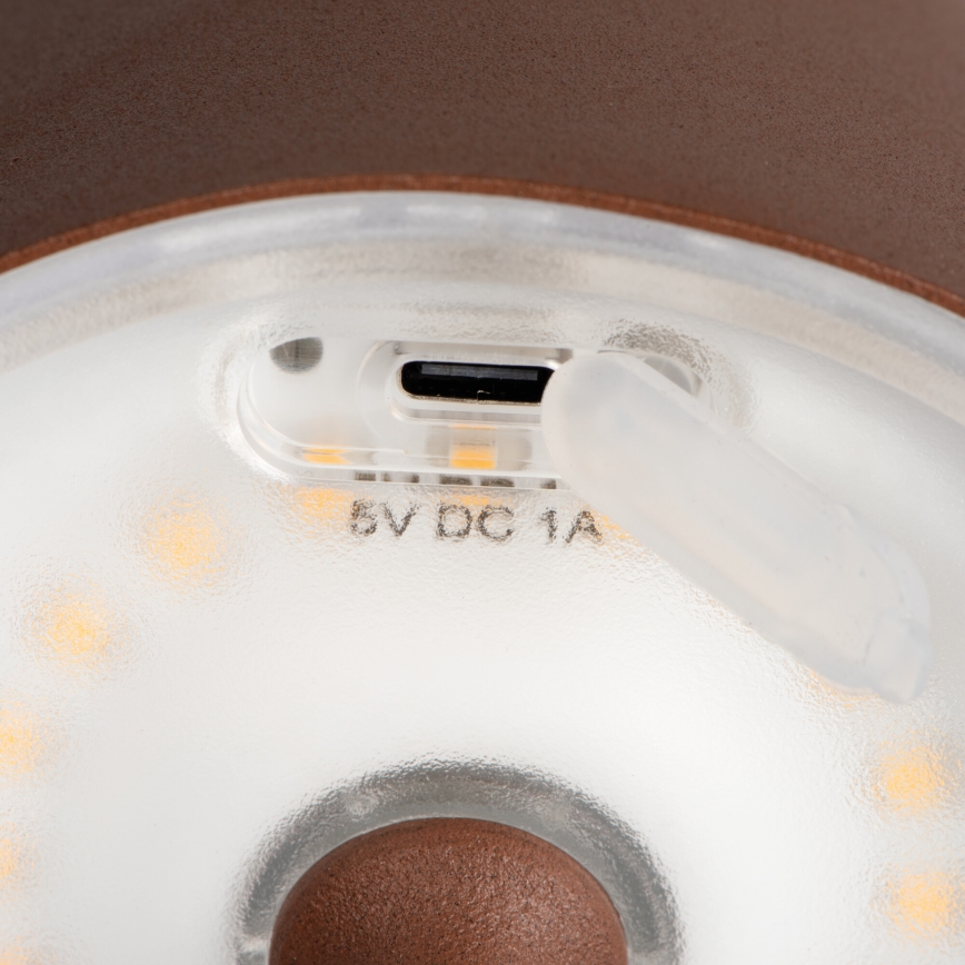LED Prigušiva punjiva stona lampa INITA LED/1,2W/1800 mAh IP54 braon