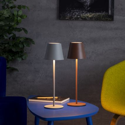 LED Prigušiva punjiva stona lampa INITA LED/1,2W/1800 mAh IP54 sivo