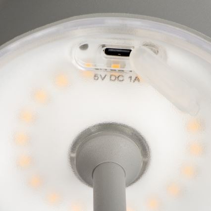 LED Prigušiva punjiva stona lampa INITA LED/1,2W/1800 mAh IP54 sivo