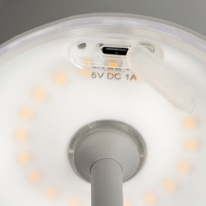 LED Prigušiva punjiva stona lampa INITA LED/1,2W/1800 mAh IP54 sivo