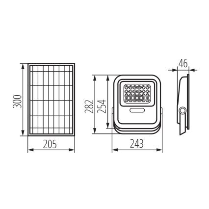 LED Prigušivi reflektor sa solarnim panelom i senzorom za dan/noć LED/10W/10000 mAh 3,2V IP65 + Daljinski upravljač