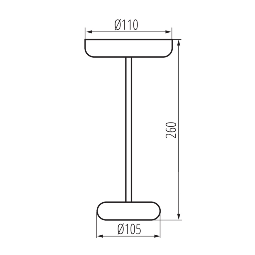 Kanlux 37311 - LED Prigušiva punjiva lampa FLUXY LED/1,7W/1800 mAh IP44 crno
