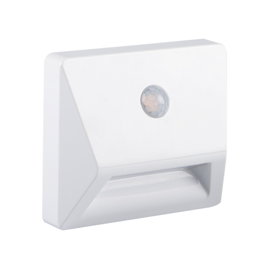 Kanlux 37392 - LED Ugradbena lampa sa senzorom za pokret i dan/noć IRS LED/0,3W/3xAAA IP54 bela