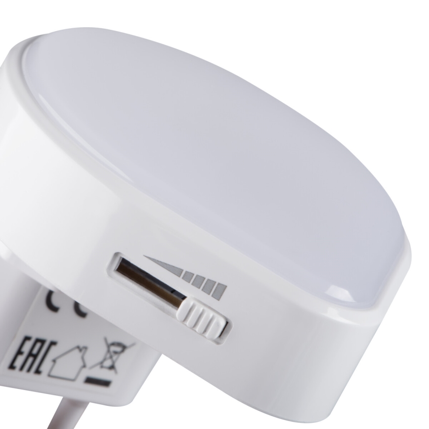 Kanlux 37396 - LED Prigušiva orijentacijska lampa sa senzorom za dan/noć za utičnicu ULOV LED/0,5W/230V bela