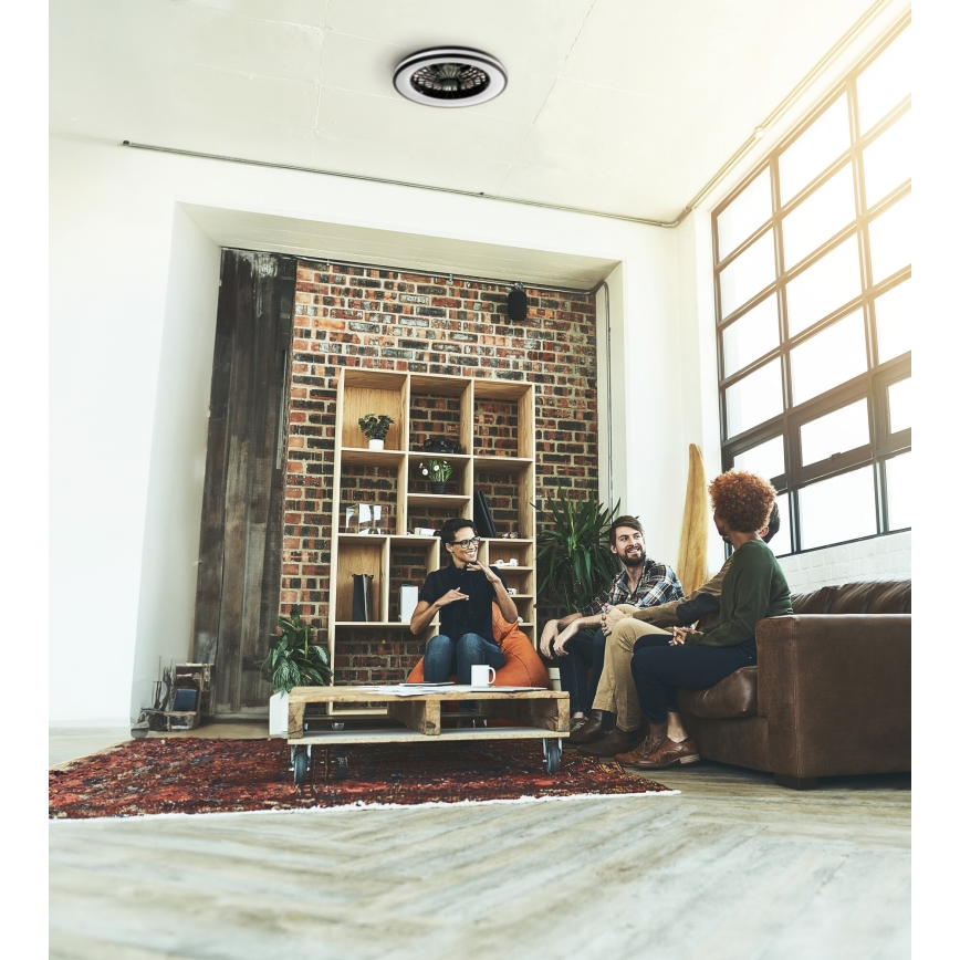 LED Prigušiva plafonjera sa ventilatorom PLAVE 48W/230V 3000/4000/6500K + Daljinski upravljač