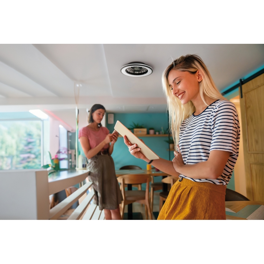 LED Prigušiva plafonjera sa ventilatorom PLAVE 48W/230V 3000/4000/6500K + Daljinski upravljač