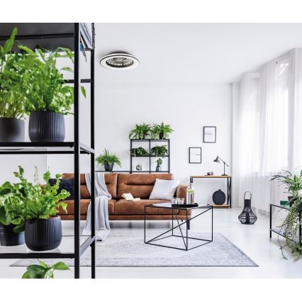 LED prigušiva stropna svetiljka sa ventilatorom PLAVE LED/48W/230V 3000/4000/6500K + daljinski upravljač