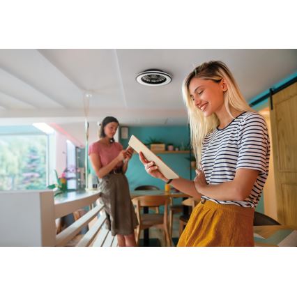 LED prigušiva stropna svetiljka sa ventilatorom PLAVE LED/48W/230V 3000/4000/6500K + daljinski upravljač