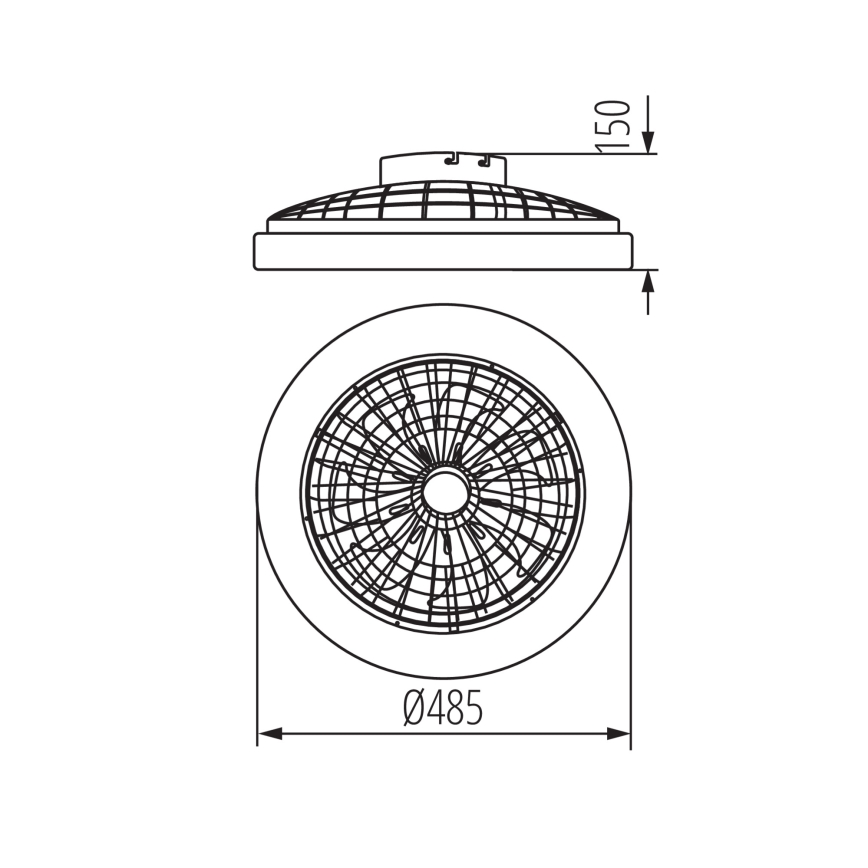LED RGBW Prigušiva plafonjera sa ventilatorom PLAVE LED/48W/230V 3000/4000/6500K + Daljinski upravljač