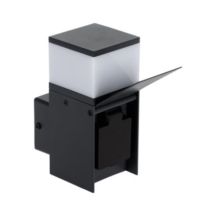 Spoljašnja zidna lampa sa utičnicom DASTEN 1xG9/11W/230V IP44 crno