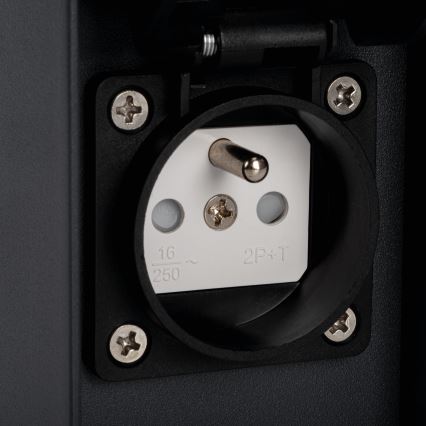 Spoljašnja zidna lampa sa utičnicom DASTEN 1xG9/11W/230V IP44 crno