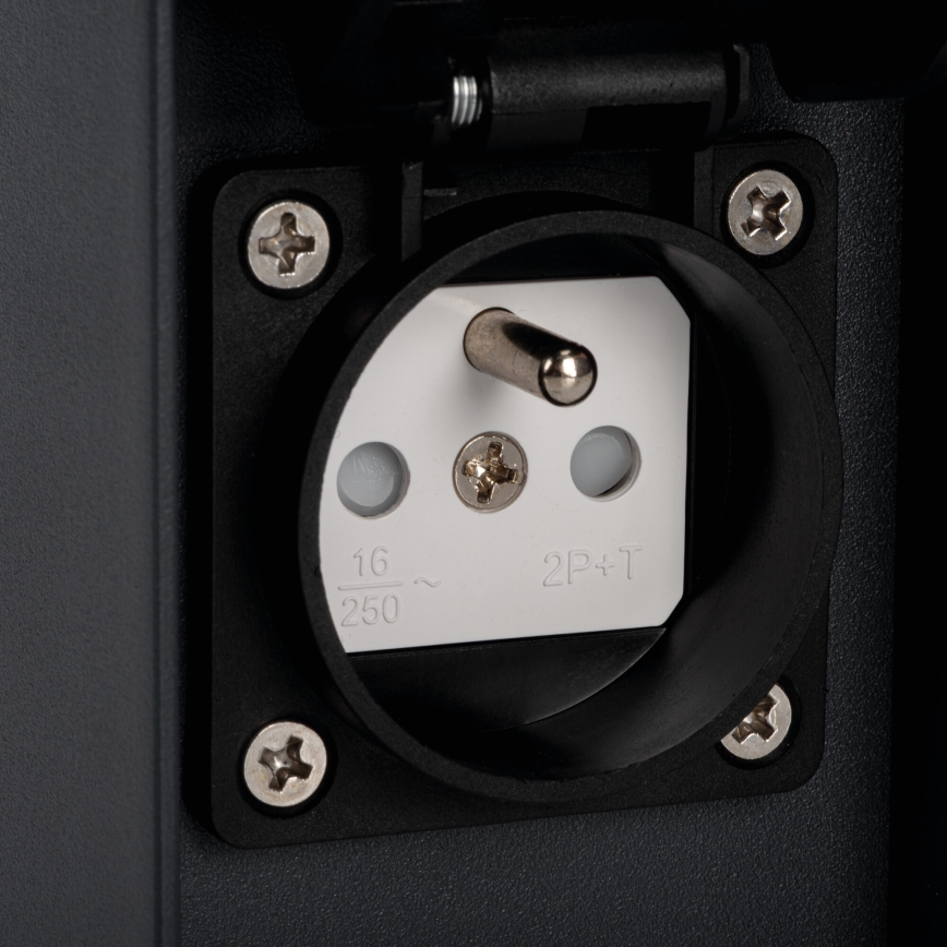 Spoljašnja zidna lampa sa utičnicom DASTEN 1xG9/11W/230V IP44 crno