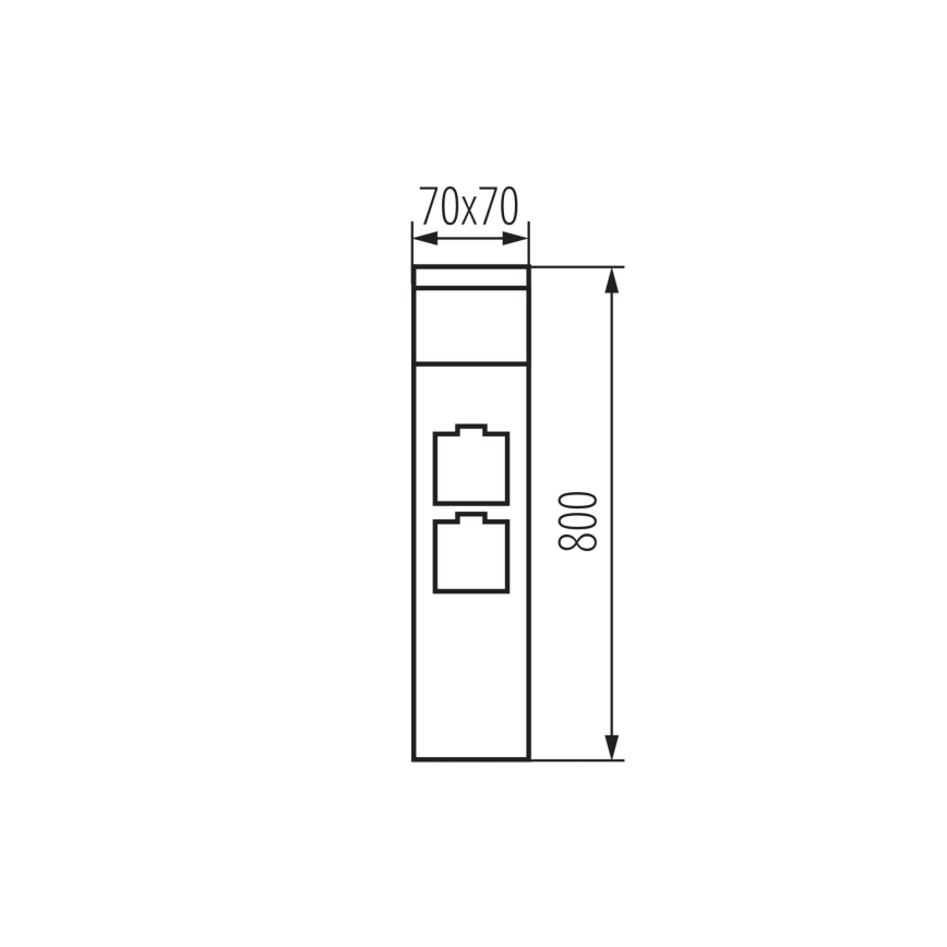 Spoljašnja lampa sa 2 utičnice DASTEN 1xG9/11W/230V 80 cm IP44 crno
