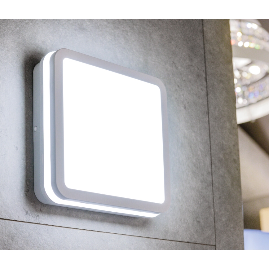 LED Spoljašnja plafonjera sa senzorom pokreta BENO LED/24/30W/230V 3000/3500/4000K IP65 bela uglast