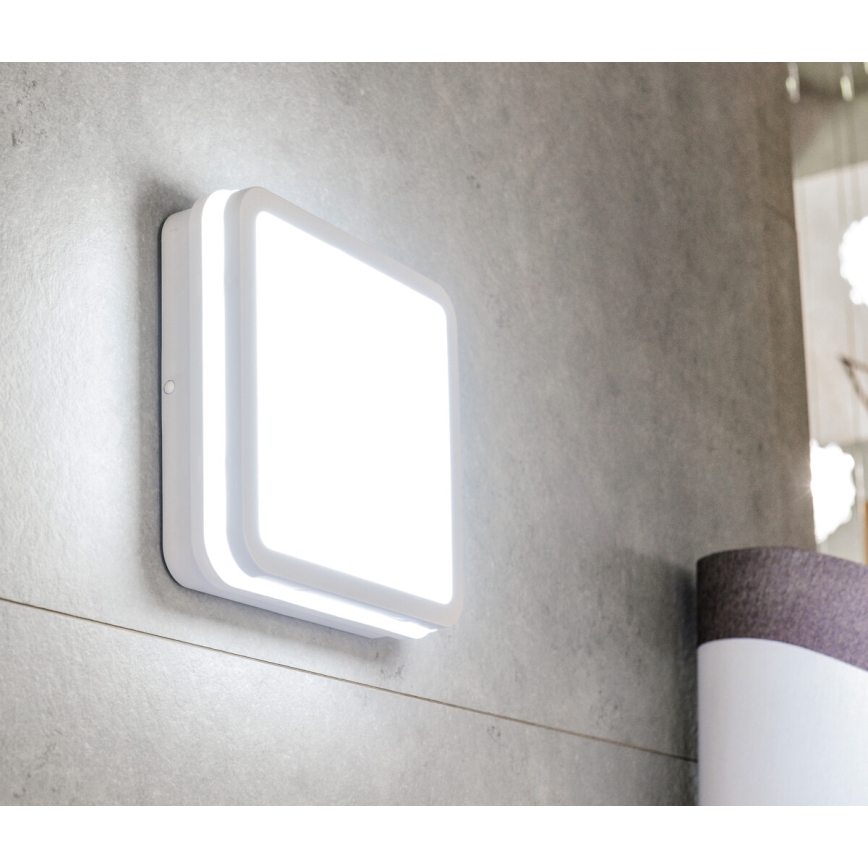 LED Spoljašnja plafonjera sa senzorom pokreta BENO LED/24/30W/230V 3000/3500/4000K IP65 bela uglast