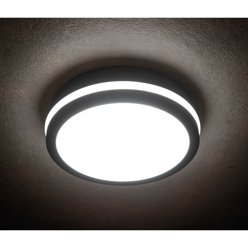 LED Spoljašnja plafonjera sa senzorom pokreta BENO LED/12/18W/230V 3000/3500/4000K IP65 antracit okrugli