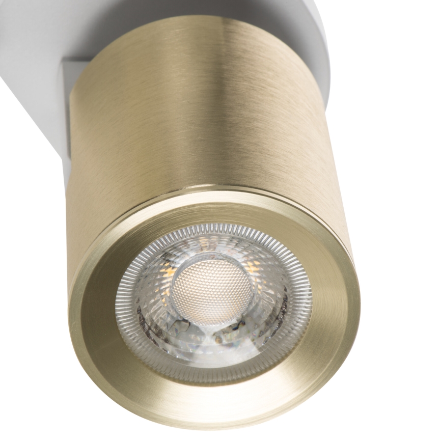 Zidna spot svetiljka LAURIN 1xGU10/10W/230V mesing/bela