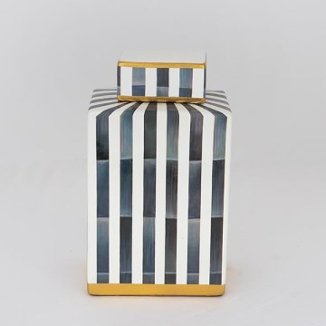 Keramička doza 22x18x8 cm plava/bela