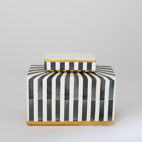 Keramička vaza 20,5x16x9 cm plava/bela/crno