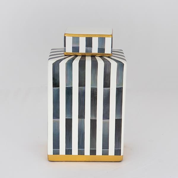 Keramička vaza 22x18x8 cm plava/bela