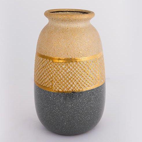Keramička vaza 25,5x15,5 cm zlatna/sivo