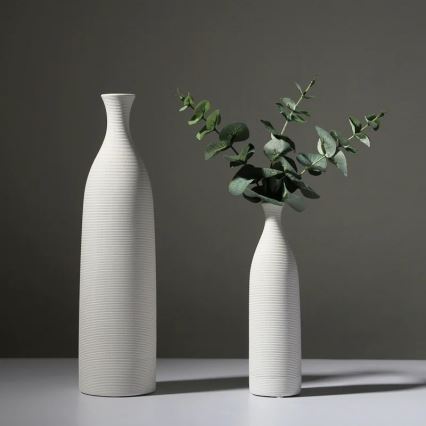 Keramička vaza 25 cm bela