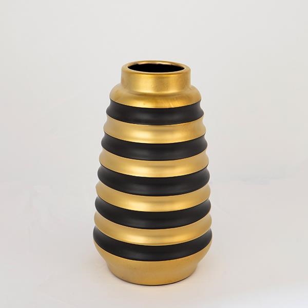 Keramička vaza 25x14 cm zlatna/crno