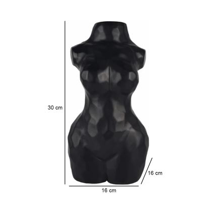 Keramička vaza 30 cm crna