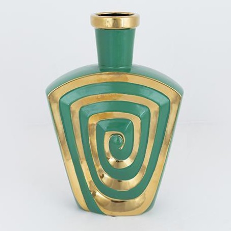 Keramička vaza 30x20,2 cm zelena/zlatna