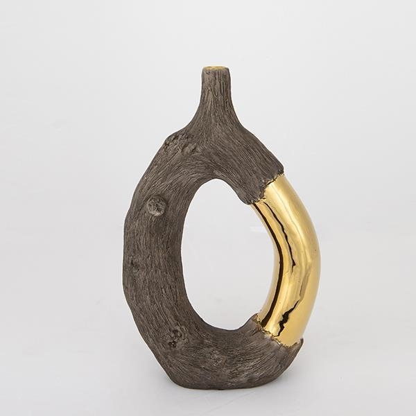 Keramička vaza 31,5x20x8 cm braon/zlatna