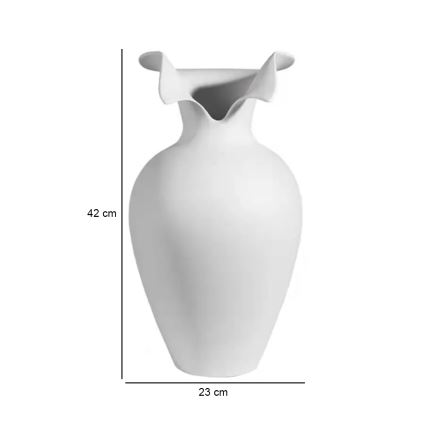 Keramička vaza 42x23 cm bela