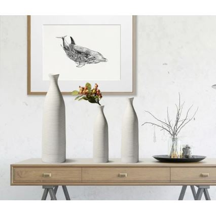 Keramička vaza 46 cm bela