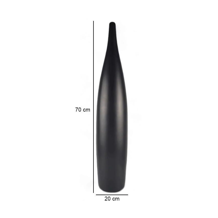 Keramička vaza 70 cm, mat crne boje