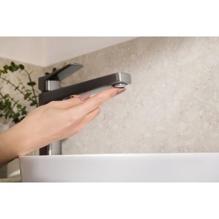 KFA Armatura 4522-712-61 - Slavina za umivaonik + odliv MALAGA 30,3 cm metalno siva