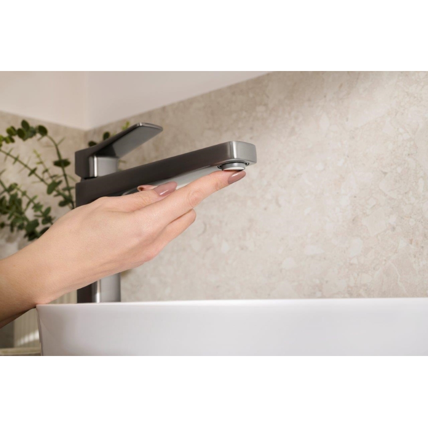 KFA Armatura 4522-712-61 - Slavina za umivaonik + odliv MALAGA 30,3 cm metalno siva