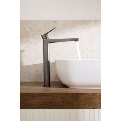 KFA Armatura 4522-712-61 - Slavina za umivaonik + odliv MALAGA 30,3 cm metalno siva