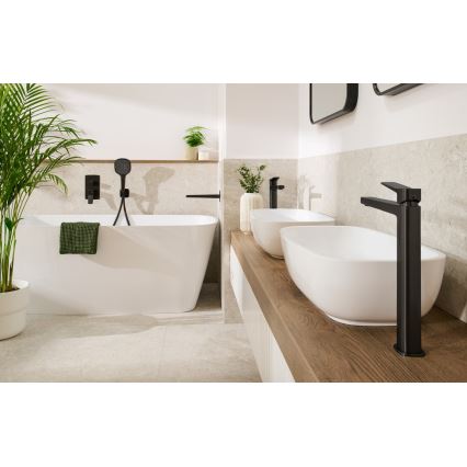 KFA Armatura 4522-712-81 - Baterija za umivaonik + izljev MALAGA 30,3 cm crna