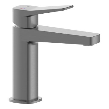 KFA Armatura 4522-815-61 - Slavina za umivaonik + odtok MALAGA 15,9 cm, metalno siva