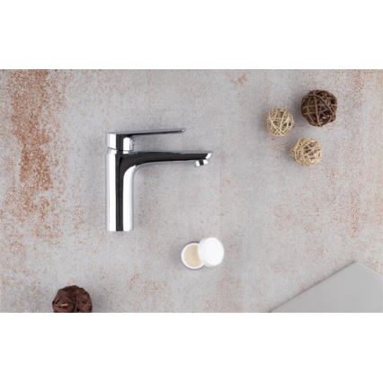 KFA Armatura 5022-815-00 - Slavina za lavabo + gornji deo sifona sa prelivom TANZANIT 15,4 cm mesing