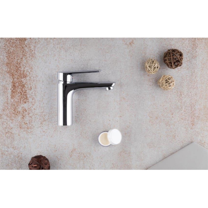 KFA Armatura 5022-815-00 - Slavina za lavabo + gornji deo sifona sa prelivom TANZANIT 15,4 cm mesing