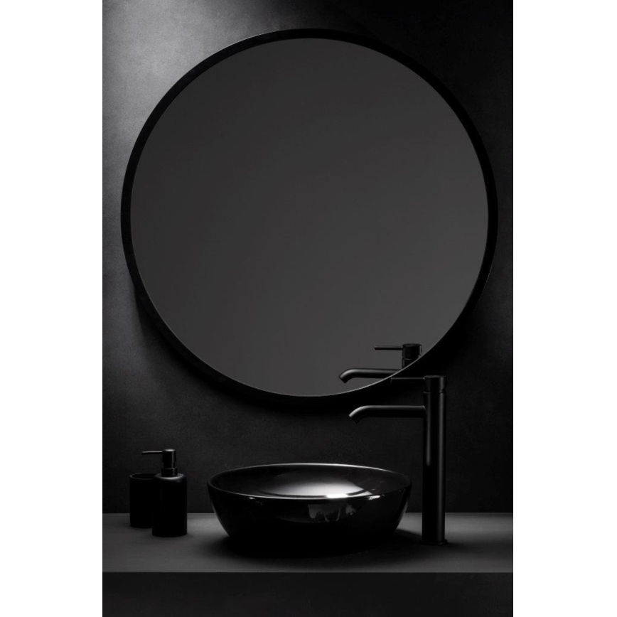 KFA Armatura 5032-612-81 - Slavina za lavabo + gornji deo sifona sa prelivom MOZA 33 cm matirana crno