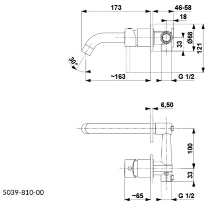 KFA Armatura 5039-810-81 - Slavina za lavabo za skrivenu instalaciju MOZA matirana crno