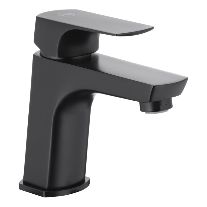 KFA Armatura 5532-815-81 - Slavina za lavabo + gornji deo sifona sa prelivom MOKAIT 13,9 cm mesing/matirana crno