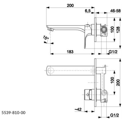 KFA Armatura 5539-810-81 - Slavina za lavabo za skrivenu instalaciju MOKAIT mesing/matirana crno