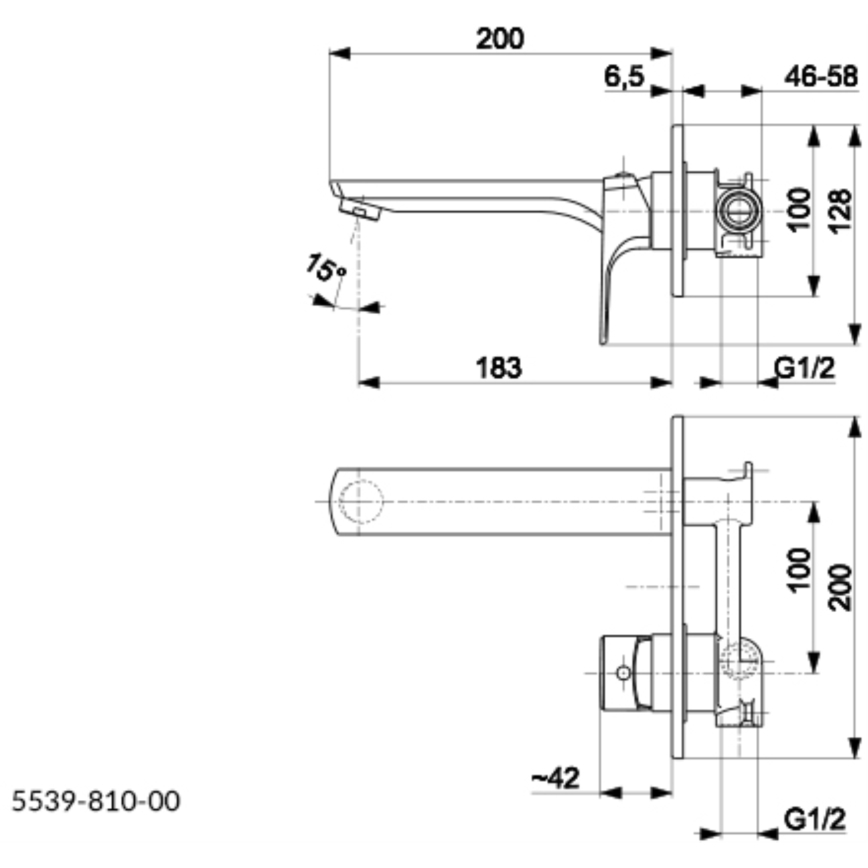 KFA Armatura 5539-810-81 - Slavina za lavabo za skrivenu instalaciju MOKAIT mesing/matirana crno