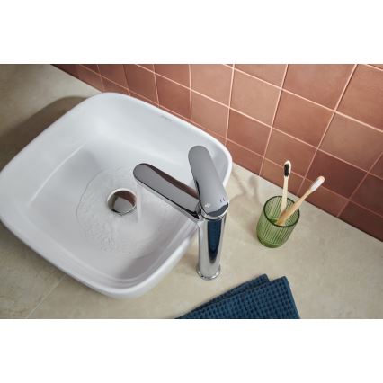KFA Armatura 5552-712-00 - Slavina za lavabo + gornji deo sifona sa prelivom OTAVA 30,2 cm sjajni krom
