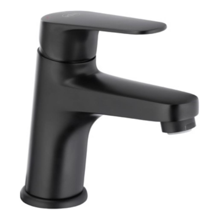 KFA Armatura 5552-815-81 - Slavina za lavabo + gornji deo sifona sa prelivom OTAVA 15 cm matirana crno