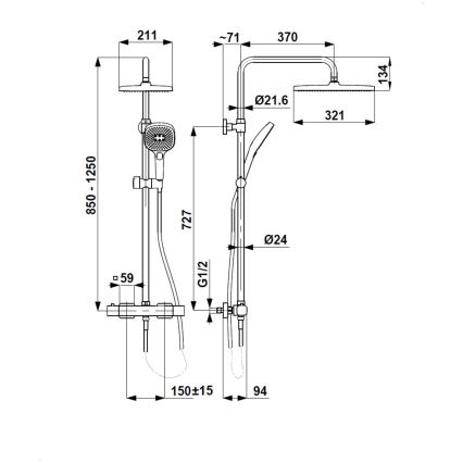 KFA Armatura 5756-910-81 - Tuš set sa termostatskom baterijom MALAGA crna