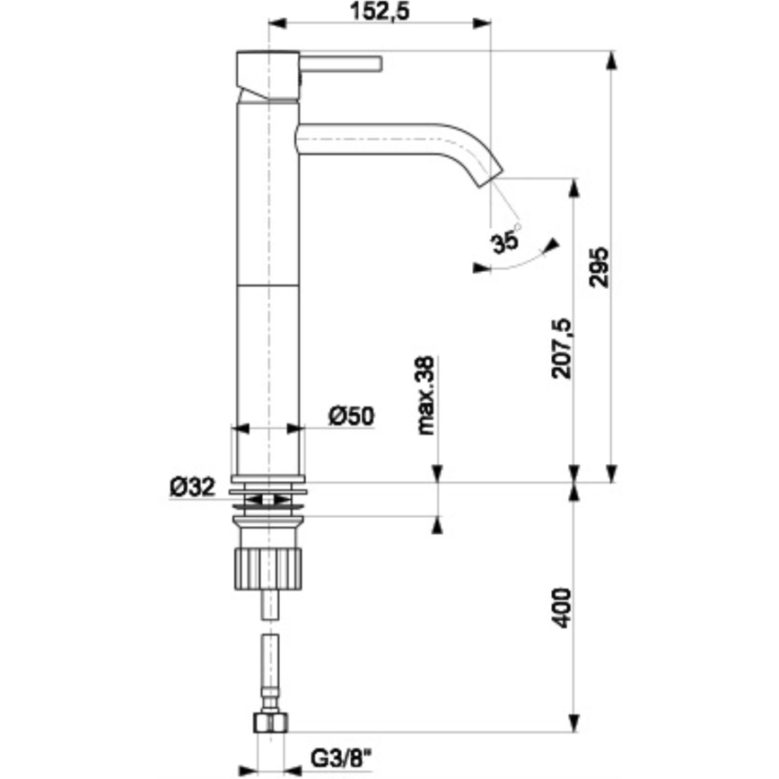KFA Armatura 5822-612-81 - Slavina za lavabo NEDA 29,5 cm mesing/matirana crno